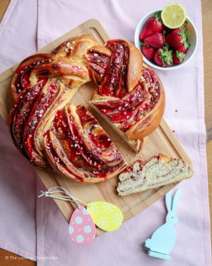 Austrian bread with cheese filling Krainz braided bread topfen cheese easter recipe