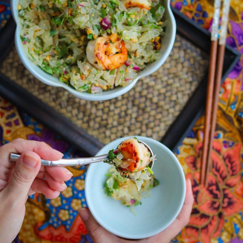 Thai Pomelo Salat mit Garnelen | The cooking Globetrotter